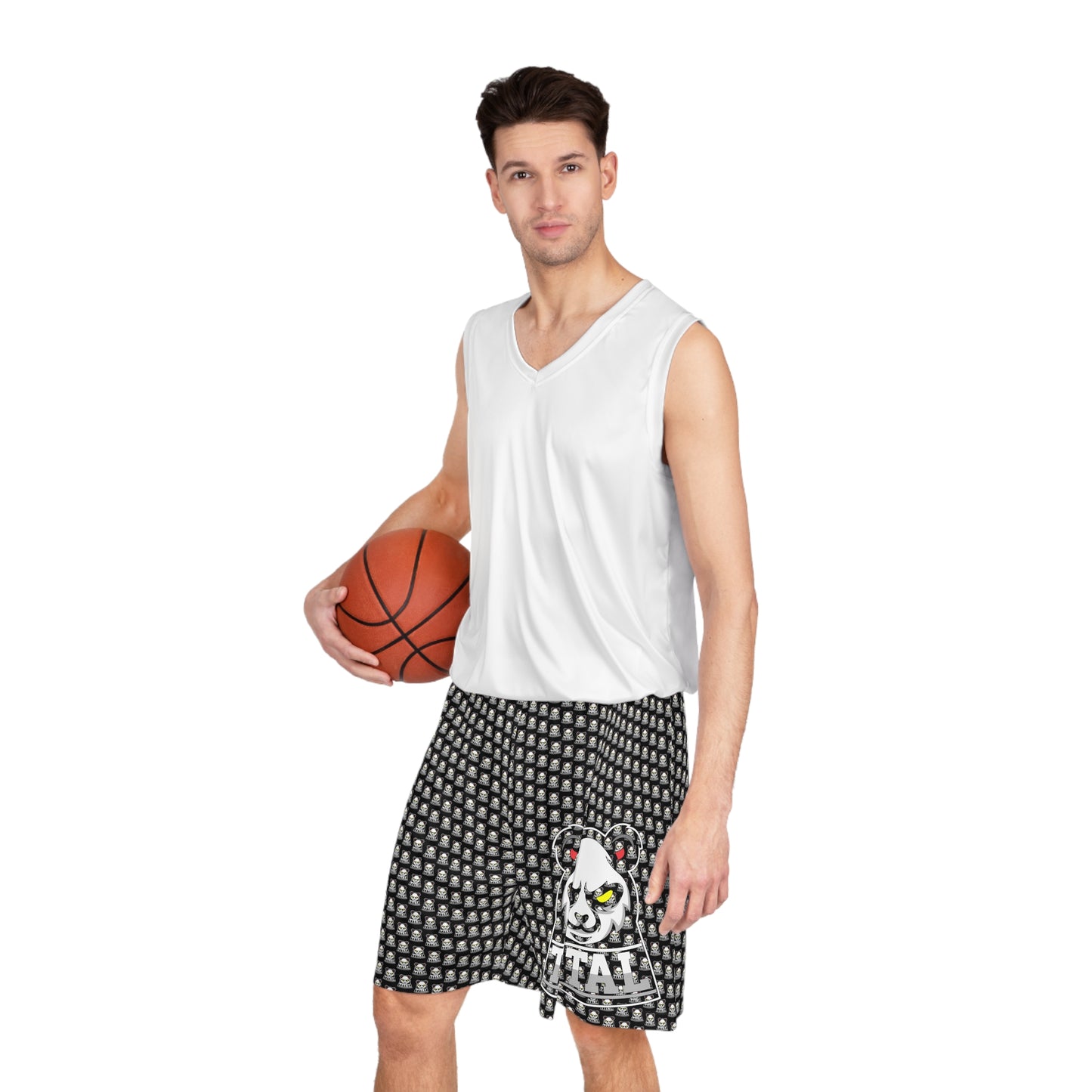 TITAL - Panda Staredown Basketball Shorts (AOP)