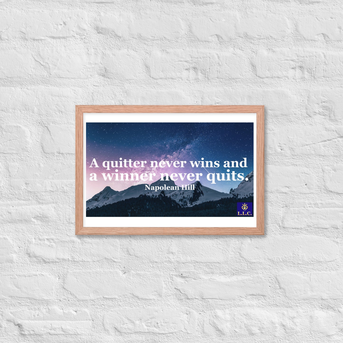 Lifelong Learners Club - Winners Never Quit Framed poster