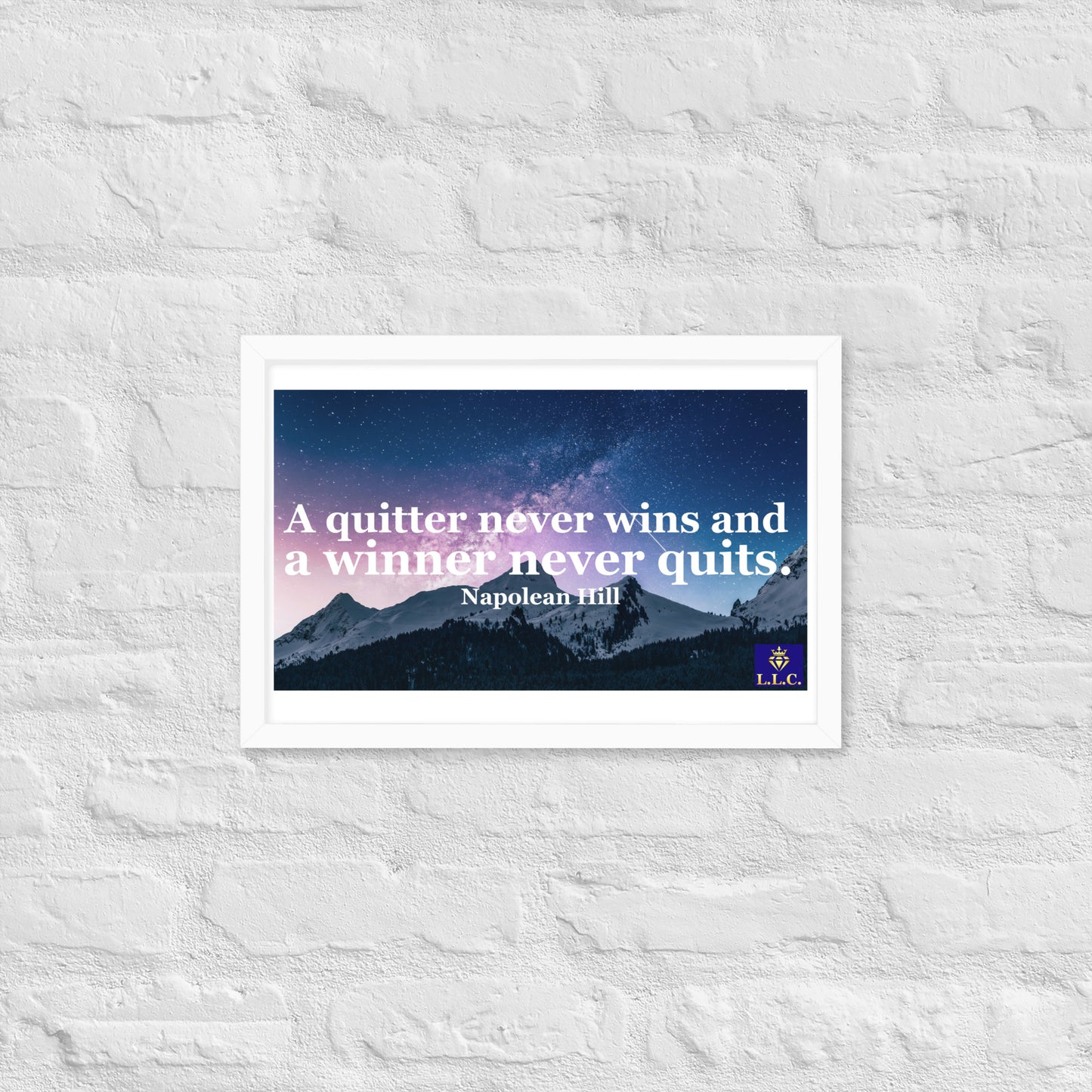 Lifelong Learners Club - Winners Never Quit Framed poster